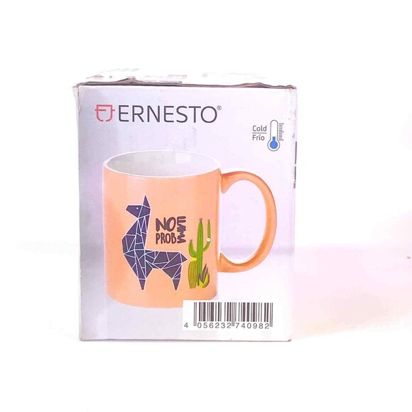 LLAMA Color Changing Mug by Ernesto Hot Cold Bright Cactus NEW IN BOX - Picture 4 of 7